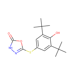 CC(C)(C)c1cc(Sc2n[nH]c(=O)o2)cc(C(C)(C)C)c1O ZINC000026718338