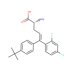 CC(C)(C)c1ccc(/C(=C\C[C@@H](N)C(=O)O)c2ccc(F)cc2F)cc1 ZINC000028771741