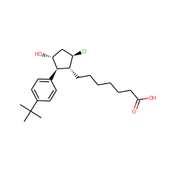 CC(C)(C)c1ccc([C@H]2[C@H](O)C[C@@H](Cl)[C@@H]2CCCCCCC(=O)O)cc1 ZINC000137011071