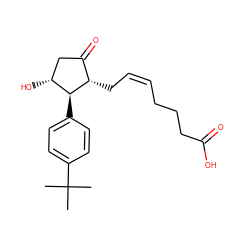 CC(C)(C)c1ccc([C@H]2[C@H](O)CC(=O)[C@@H]2C/C=C\CCCC(=O)O)cc1 ZINC000137021712