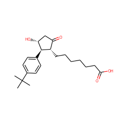 CC(C)(C)c1ccc([C@H]2[C@H](O)CC(=O)[C@@H]2CCCCCCC(=O)O)cc1 ZINC000137021767