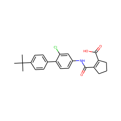 CC(C)(C)c1ccc(-c2ccc(NC(=O)C3=C(C(=O)O)CCC3)cc2Cl)cc1 ZINC000013534167