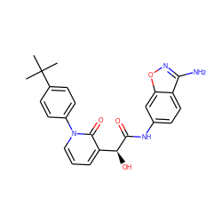 CC(C)(C)c1ccc(-n2cccc([C@H](O)C(=O)Nc3ccc4c(N)noc4c3)c2=O)cc1 ZINC000205424773