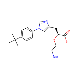 CC(C)(C)c1ccc(-n2cnc(C[C@H](OCCN)C(=O)O)c2)cc1 ZINC000045337357