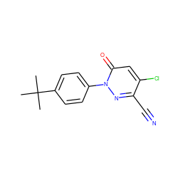 CC(C)(C)c1ccc(-n2nc(C#N)c(Cl)cc2=O)cc1 ZINC000003134628