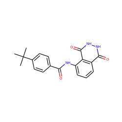 CC(C)(C)c1ccc(C(=O)Nc2cccc3c(=O)[nH][nH]c(=O)c23)cc1 ZINC000000311458