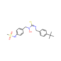 CC(C)(C)c1ccc(C/N=C(/S)N(O)Cc2ccc(NS(C)(=O)=O)cc2)cc1 ZINC000028456202