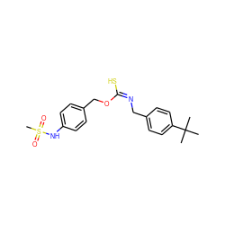 CC(C)(C)c1ccc(C/N=C(/S)OCc2ccc(NS(C)(=O)=O)cc2)cc1 ZINC000028468353