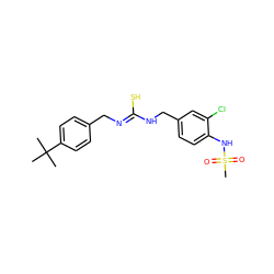 CC(C)(C)c1ccc(C/N=C(\S)NCc2ccc(NS(C)(=O)=O)c(Cl)c2)cc1 ZINC000013672856