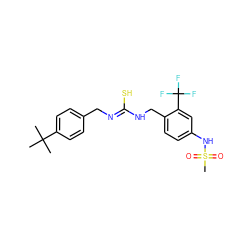 CC(C)(C)c1ccc(C/N=C(\S)NCc2ccc(NS(C)(=O)=O)cc2C(F)(F)F)cc1 ZINC000028461807