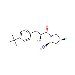 CC(C)(C)c1ccc(C[C@H](N)C(=O)N2C[C@@H](F)C[C@H]2C#N)cc1 ZINC000103241553