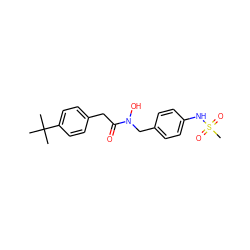 CC(C)(C)c1ccc(CC(=O)N(O)Cc2ccc(NS(C)(=O)=O)cc2)cc1 ZINC000028455888