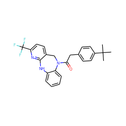 CC(C)(C)c1ccc(CC(=O)N2Cc3ccc(C(F)(F)F)nc3Nc3ccccc32)cc1 ZINC000103266024