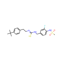 CC(C)(C)c1ccc(CC/N=C(\S)NCc2ccc(NS(C)(=O)=O)c(F)c2)cc1 ZINC000013672850