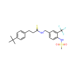 CC(C)(C)c1ccc(CCC(=S)NCc2ccc(NS(C)(=O)=O)c(C(F)(F)F)c2)cc1 ZINC000036487242