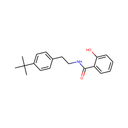 CC(C)(C)c1ccc(CCNC(=O)c2ccccc2O)cc1 ZINC001625541529