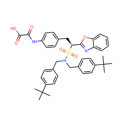 CC(C)(C)c1ccc(CN(Cc2ccc(C(C)(C)C)cc2)S(=O)(=O)[C@@H](Cc2ccc(NC(=O)C(=O)O)cc2)c2nc3ccccc3o2)cc1 ZINC000096258543