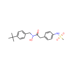 CC(C)(C)c1ccc(CN(O)C(=O)Cc2ccc(NS(C)(=O)=O)cc2)cc1 ZINC000028458613