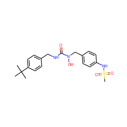 CC(C)(C)c1ccc(CNC(=O)N(O)Cc2ccc(NS(C)(=O)=O)cc2)cc1 ZINC000028396761