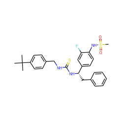 CC(C)(C)c1ccc(CNC(=S)N[C@@H](Cc2ccccc2)c2ccc(NS(C)(=O)=O)c(F)c2)cc1 ZINC000014973371