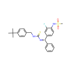 CC(C)(C)c1ccc(CNC(=S)N[C@@H](c2ccccc2)c2ccc(NS(C)(=O)=O)c(F)c2)cc1 ZINC000014973380