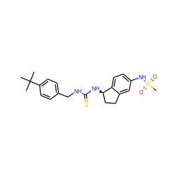 CC(C)(C)c1ccc(CNC(=S)N[C@@H]2CCc3cc(NS(C)(=O)=O)ccc32)cc1 ZINC000040897788