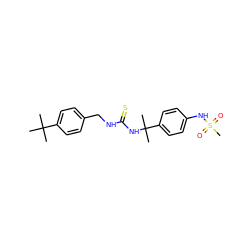 CC(C)(C)c1ccc(CNC(=S)NC(C)(C)c2ccc(NS(C)(=O)=O)cc2)cc1 ZINC000014973337