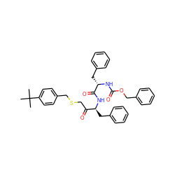 CC(C)(C)c1ccc(CSCC(=O)[C@H](Cc2ccccc2)NC(=O)[C@H](Cc2ccccc2)NC(=O)OCc2ccccc2)cc1 ZINC000027761891