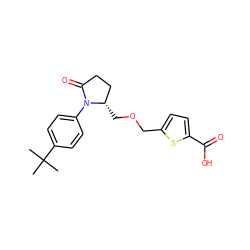 CC(C)(C)c1ccc(N2C(=O)CC[C@@H]2COCc2ccc(C(=O)O)s2)cc1 ZINC000036486340