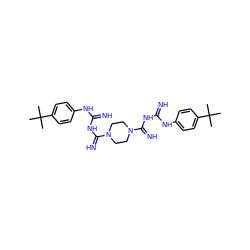 CC(C)(C)c1ccc(NC(=N)NC(=N)N2CCN(C(=N)NC(=N)Nc3ccc(C(C)(C)C)cc3)CC2)cc1 ZINC001772649846