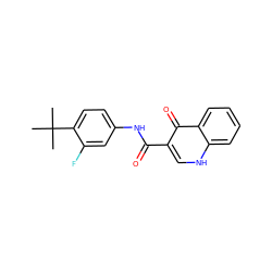 CC(C)(C)c1ccc(NC(=O)c2c[nH]c3ccccc3c2=O)cc1F ZINC000204709526