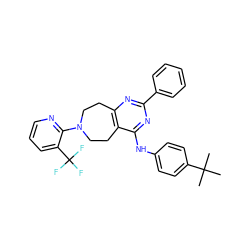 CC(C)(C)c1ccc(Nc2nc(-c3ccccc3)nc3c2CCN(c2ncccc2C(F)(F)F)CC3)cc1 ZINC000144201004