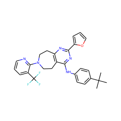 CC(C)(C)c1ccc(Nc2nc(-c3ccco3)nc3c2CCN(c2ncccc2C(F)(F)F)CC3)cc1 ZINC000146905780