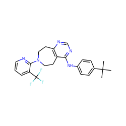 CC(C)(C)c1ccc(Nc2ncnc3c2CCN(c2ncccc2C(F)(F)F)CC3)cc1 ZINC000064548882