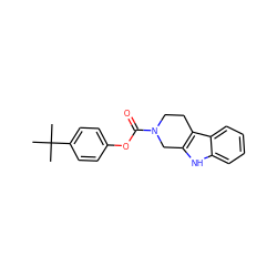 CC(C)(C)c1ccc(OC(=O)N2CCc3c([nH]c4ccccc34)C2)cc1 ZINC000095593529