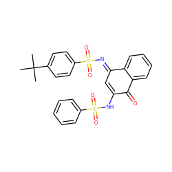 CC(C)(C)c1ccc(S(=O)(=O)/N=C2\C=C(NS(=O)(=O)c3ccccc3)C(=O)c3ccccc32)cc1 ZINC000100548931