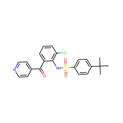 CC(C)(C)c1ccc(S(=O)(=O)Nc2c(Cl)cccc2C(=O)c2ccncc2)cc1 ZINC000146996566