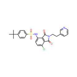 CC(C)(C)c1ccc(S(=O)(=O)Nc2ccc(Cl)c3c2C(=O)N(CCc2cccnc2)C3=O)cc1 ZINC000653844249