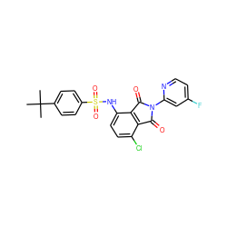 CC(C)(C)c1ccc(S(=O)(=O)Nc2ccc(Cl)c3c2C(=O)N(c2cc(F)ccn2)C3=O)cc1 ZINC000653850039