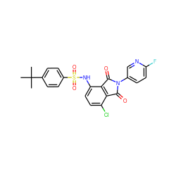 CC(C)(C)c1ccc(S(=O)(=O)Nc2ccc(Cl)c3c2C(=O)N(c2ccc(F)nc2)C3=O)cc1 ZINC000653850175