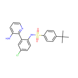 CC(C)(C)c1ccc(S(=O)(=O)Nc2ccc(Cl)cc2-c2ncccc2N)cc1 ZINC000474602307