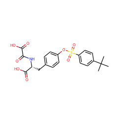 CC(C)(C)c1ccc(S(=O)(=O)Oc2ccc(C[C@@H](NC(=O)C(=O)O)C(=O)O)cc2)cc1 ZINC000045368940