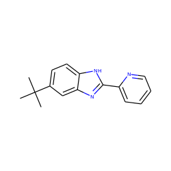 CC(C)(C)c1ccc2[nH]c(-c3ccccn3)nc2c1 ZINC000013679480