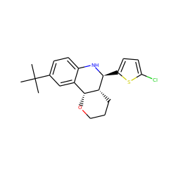 CC(C)(C)c1ccc2c(c1)[C@H]1OCCC[C@H]1[C@H](c1ccc(Cl)s1)N2 ZINC000049046149