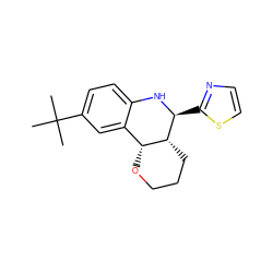 CC(C)(C)c1ccc2c(c1)[C@H]1OCCC[C@H]1[C@H](c1nccs1)N2 ZINC000049046186