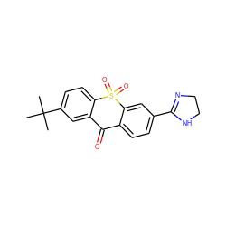 CC(C)(C)c1ccc2c(c1)C(=O)c1ccc(C3=NCCN3)cc1S2(=O)=O ZINC000013755808