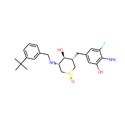 CC(C)(C)c1cccc(CN[C@H]2C[S@+]([O-])C[C@@H](Cc3cc(O)c(N)c(F)c3)[C@@H]2O)c1 ZINC000169300297