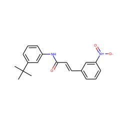 CC(C)(C)c1cccc(NC(=O)/C=C/c2cccc([N+](=O)[O-])c2)c1 ZINC000299857223