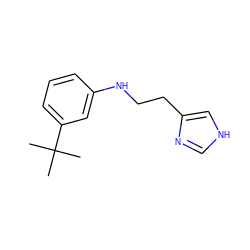 CC(C)(C)c1cccc(NCCc2c[nH]cn2)c1 ZINC000049088980