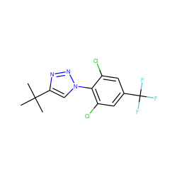 CC(C)(C)c1cn(-c2c(Cl)cc(C(F)(F)F)cc2Cl)nn1 ZINC000028825625